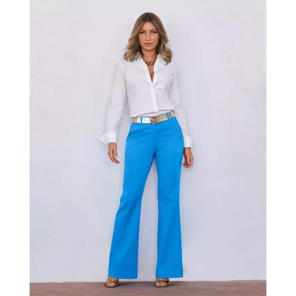NWOT Boston Proper Monterey Modern Bootcut Pant 16 Blithe Blue Office Travel
